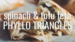 spinach amp tofu feta phyllo triangles  hot for food [upl. by Aspasia]