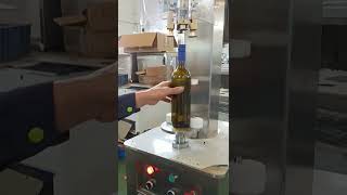 Wine bottle Stelvin closure sealing machine Semiautomatic 3060 BVS capping machine [upl. by Allesig]