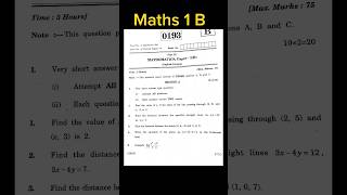 Inter 1b Maths Question Paper  1st Year Maths 1b Model Paper  Shorts [upl. by Satsoc]