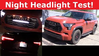 2024 Toyota Sequoia TRD Pro Hybrid Headlight Test and Night Drive [upl. by Dyanne903]