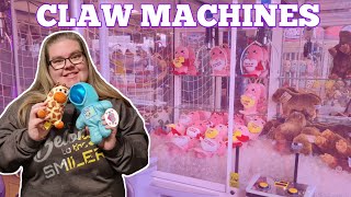 CAN WE WIN ON UK CLAW MACHINES  OLYMPIA AND SLIVER DOLLER ARCADES SCARBOROUGH [upl. by Nnaarual]