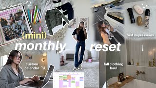 monthly reset  productive days  pilates fall clothing haul new makeup grwm custom calendar [upl. by Pages]