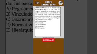 📙 QUIZ nº 115  QUESTÃO DE DIREITO ADMINISTRATIVO PARA CONCURSO shorts quiz concurso direito [upl. by Robinett737]