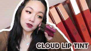 3CE CLOUD LIP TINT NEW COLORS FULL SWATCHES amp REVIEW [upl. by Bromleigh]