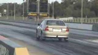 Mitsubishi Magna with no pipes Drag Racing  Heathcote Park Raceway [upl. by Powel]