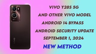 Vivo Y28s 5G FRP bypass Android 14 security patch 1 september 2024 [upl. by Akirat504]