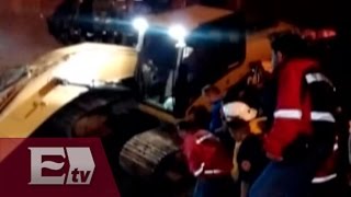 Sismo provoca derrumbe en el Edomex y mueren dos trabajadores  Ingrid Barrera [upl. by Enaillil]