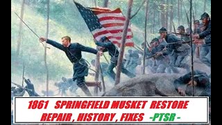 1861 Springfield Musket History how i found it How to Fix it [upl. by Lucic]