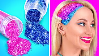 ULTIMATE BEAUTY HACKS FOR POPULAR GIRLS  Colorful Girly Hacks And DIY Tips By 123 GO GOLD [upl. by Abbotson590]