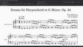 Sonata for Harpsichord in G Minor Op 24 [upl. by Agnes]