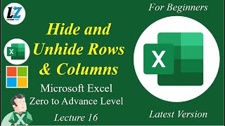 16 How to Hide and Unhide Rows amp ColumnsMS Excel for Beginners excel learning teacher tutorial [upl. by Neladgam]