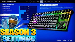 BEST Season 3 PC Keyboard amp Mouse Settings Sensitivity  Keybinds In Fortnite [upl. by Auop]