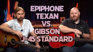 Epiphone Texan vs Gibson J45 Standard  Does Scale Length Make a Difference [upl. by Fina]