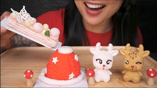 LATE NIGHT CHRISTMAS DESSERT ASMR EATING SOUNDS NO TALKING  SASASMR [upl. by Mikahs]