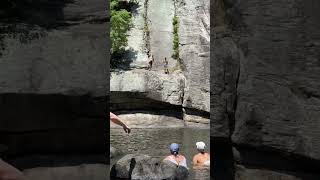 Cliff Jump at Turtleback Falls Gorges State Park NC [upl. by Kopple833]