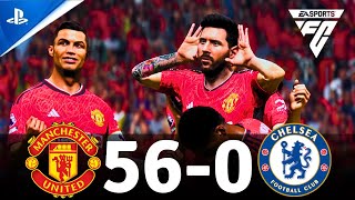 FC 24 Gameplay  Man United 560 Chelsea  Ft Messi  Ronaldo Mbappe Haaland Neymar Salah [upl. by Wyndham]