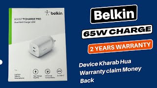 Belkin Boost Charge Pro 65W Review in Hindi  Belkin 65W Charger iPhone  Belkin 65W Gan Dual USB C [upl. by Nagyam532]