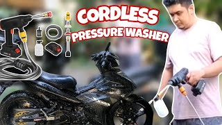 48V PORTABLE PRESSURE WASHER  RECHARGEABLE PRESSURE WASHER REVIEW AND TESTING  SHOPEE HAUL [upl. by Aneekan]