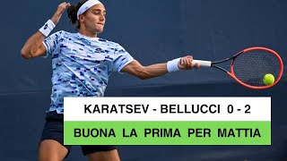 ATP 250 di Hangzhou Mattia Bellucci non ha problemi con Karatsev e va al secondo turno [upl. by Eidnim876]