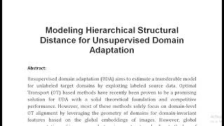 Modeling Hierarchical Structural Distance for Unsupervised Domain Adaptation [upl. by Elreath]