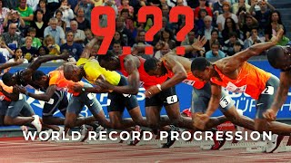 The History of 100m World Records  Progression to 958 [upl. by Amiarom6]