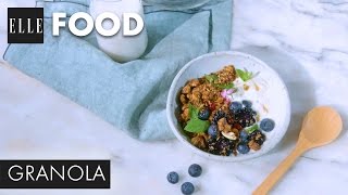 Recette  Granola avec La Guinguette dAngèle┃ELLE Cuisine [upl. by Annoda]