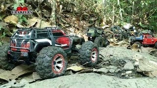 8 RC Scale Trucks 4x4 offroad adventures Summit Trail Finder 2 SCX10 Hummer honcho Wraith [upl. by Noivax]