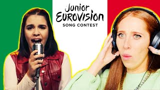 I REACTED TO ITALYS ENTRY FOR JUNIOR EUROVISION 2021  ELISABETTA LIZZA  SPEECHIO [upl. by Hock]