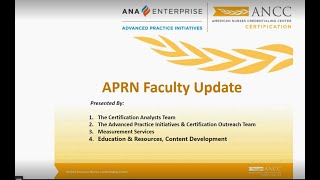 Important Updates for APRN Faculty  American Nurses Association  ANCC [upl. by Areit]