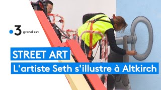 Art  le street artiste Seth réalise une œuvre gigantesque à Altkirch HautRhin [upl. by Myna]