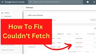 How To Fix quotCouldn’t Fetchquot Sitemap Error problem on Search Console [upl. by Lawley]