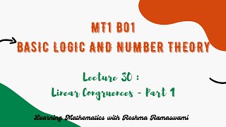 Linear Congruences  Part 1 Section 42 1st Semester BSc Mathematics Core Paper [upl. by Euqinahc]