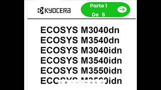 Kyocera ECOSYS M3040dn M3540dn 3040idn 3540idn 3550idn 3560idn Manual de Servicio Parte 1 [upl. by Shanta]