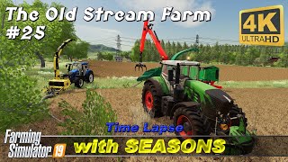 Collecting straw bales combining two fields into one  The Old Stream Farm 25  FS19 Timelapse 4K [upl. by Ayatnwahs]