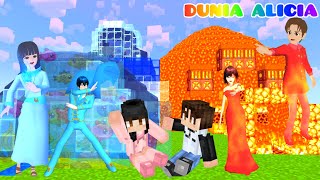 Yuta Api VS Mio Air Rumah Lava Api Dan Air😱🥵🥶  Rumah Steve Es Salju  Minecraft  Dunia Alicia [upl. by Goodrich]