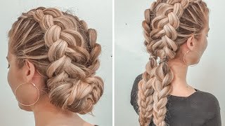 TRESSE COLLÉE  Coiffure simple pour tous les jours à faire soi même  Chignon avec tresse facile [upl. by Alasteir884]