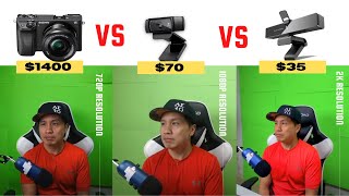 2021 Webcam Comparisons  Sony a6500 vs Logitech c920 vs Cheap 35 Webcam  Which is better [upl. by Felicio]