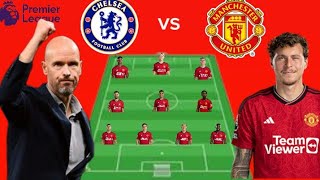 Lindelof Out Chelsea vs Manchester United Potential 433 Line Up Season 20232024 [upl. by Attenol]