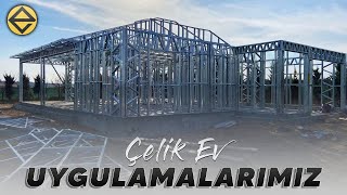 ÇELİK VİLLA  EV  DA UYGULAMA AŞAMALARI  TEMEL  DIŞ VE İÇ CEPHE UYGULAMALARI [upl. by Rodrich755]