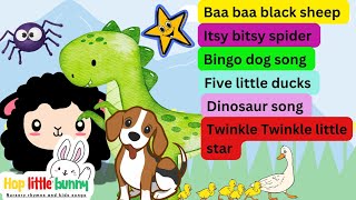 Baa baa black sheepfive little ducksItsy bitsy spiderNursery rhymes for babies [upl. by Yrevi]