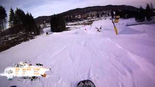 Piancavallo snowpark run  head cam jump line [upl. by Gearard]