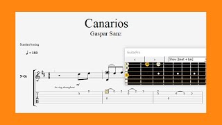 Canarios  Gaspar Sanz  1640  1710   Classical guitar tab [upl. by Tudela]