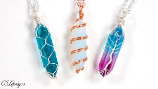 3 easy ways to wrap a crystal tutorial 😃 [upl. by Hgielyk]