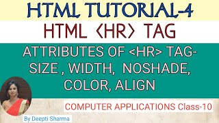 HTML HR TAG  Attributes of HR Tag  Size  Width  Noshade  Color Align  HTML TUTORIAL4 [upl. by Eaver]