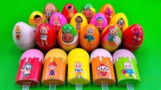 Rainbows Eggs 🌈 Transforming Cocomelon Ice Cream with Rainbow SLIME Colorful Satisfying ASMR [upl. by Arihppas]