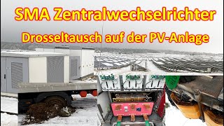 174  400 Kg Netzdrossel am SMA SC800CP PVWechselrichter getauscht Ein langer amp kalter 15 h Tag [upl. by Eibor]