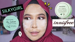 SILKYGIRL VS INNISFREE  Battle of NoSebum Powder [upl. by Isus]