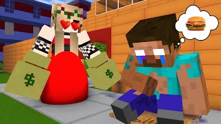 Poor Herobrine And Bad Girl Love Curse Story  Minecraft Animation [upl. by Eduam17]