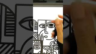 How draw cubism painting  a part of a cubist painting [upl. by Munroe]