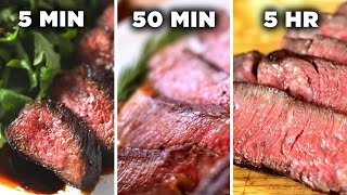 5Minute Vs 50Minute Vs 5Hour Steak • Tasty [upl. by Fried685]